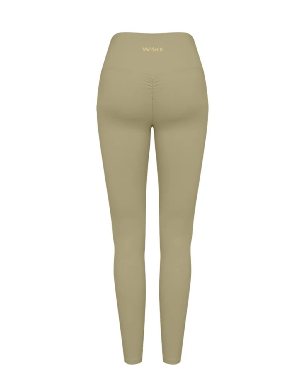 NWT WISKII muted khaki green high rise V waist scrunch leggings small s
